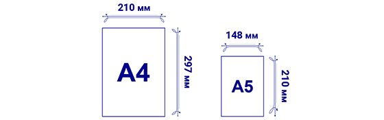 Размеры блокнотов